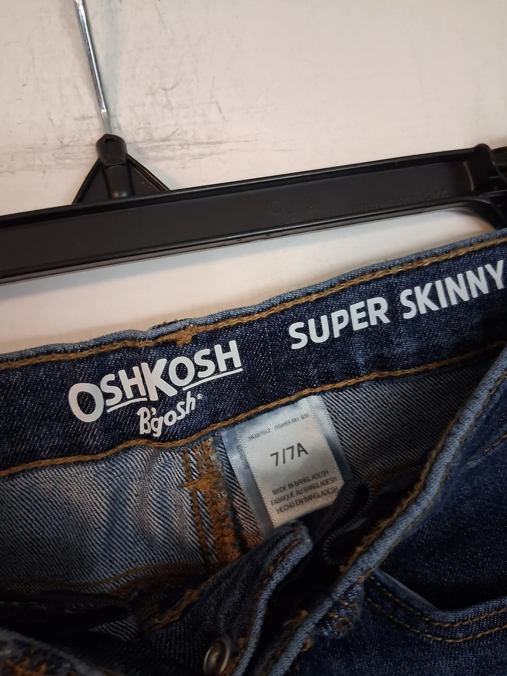 OshKosh B'gosh Girls Super Skinny Dark Blue Jean Denim Kids Pants Size 7